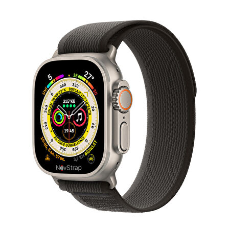 NovStrap Apple Watch Series 5 44mm ile Uyumlu Kordon Trail Loop Tasarım Kordon Kayış