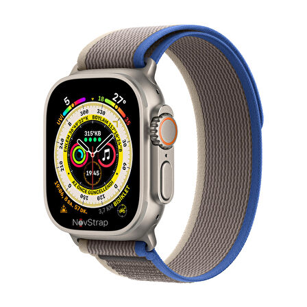 NovStrap Apple Watch Se 2022 44mm ile Uyumlu Kordon Trail Loop Tasarım Kordon Kayış