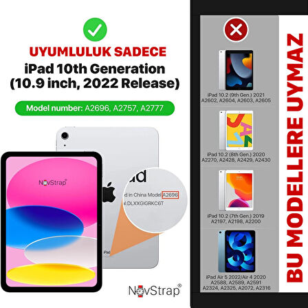 NovStrap Apple İpad 10. Nesil 10.9 2022 Uyumlu Nano Esnek Cam Ekran Koruyucu A2696 A2557 A2777