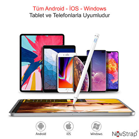 NovStrap Lenovo Tab M10 Plus/M8/Yoga/P11 Plus Uyumlu Active Stylus Dokunmatik Tablet Kalemi DZ870