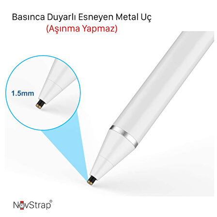 NovStrap Samsung Galaxy Tab A7 T500 T505 T507 için Dokunmatik Tablet Kalemi Stylus Yazı Çizim DZ870