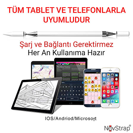 NovStrap iPad 10 Nesil 10.9 inç Uyumlu Dokunmatik Kalem Pencil Stylus Çizim Tasarım Kalemi