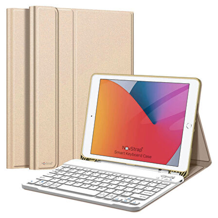 NovStap Apple iPad Air 1 Air 2 iPad 9.7 inç 2017 2018 5/6 Nesil ile Uyumlu Bluetooth Klavyeli Kılıf