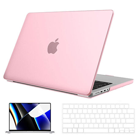 NovStrap Apple MacBook Pro 2021 M1 16.2 inc A2485 Uyumlu Parlak Alt Üst Kılıf + Klavye Kılıfı + Film