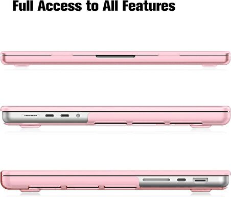 Apple Macbook Pro 2023 14 inç M2 Pro/Max A2779 Uyumlu Kılıf Sert Parlak Üst ve Alt Koruma Kapağı