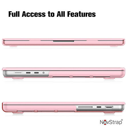 NovStrap Apple Macbook Pro 2023 16 inç M2 Pro/Max A2780 ile Uyumlu Kılıf Sert Parlak Koruma Kapak