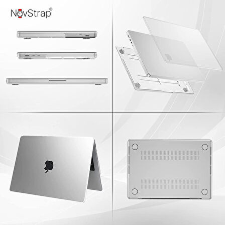 NovStrap Apple Macbook Pro 2023 16 inç 2021 M2 Pro/Max A2780 ile Uyumlu Kılıf Sert Mat Buzlu Kapak