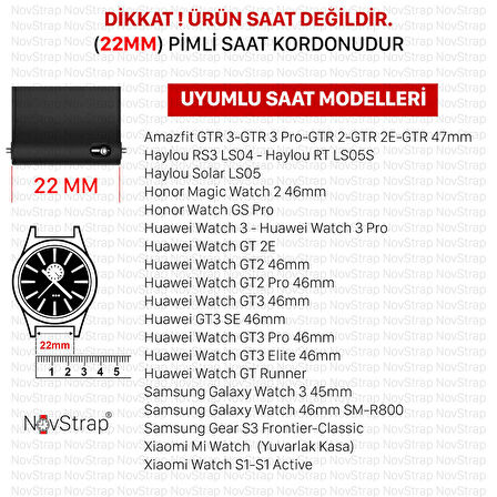 NovStrap Huawei Watch GT2 Pro 46mm ile Uyumlu Kordon Kayış (22mm) Flexible Elastik Örgü Kayış