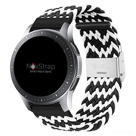 NovStrap Samsung Gear S3 Frontier-Classic ile Uyumlu Kordon Kayış (22mm) Flexible Elastik Örgü Kayış