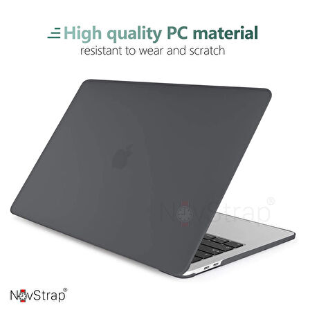 NovStrap Apple MacBook Air M1 Çip 13.3" A2337 A1932 A2179 Uyumlu Kılıf Sert Rubber Mat Buzlu Kapak