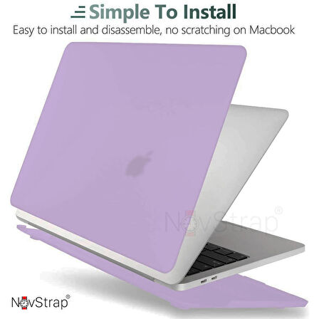 NovStrap Apple MacBook Pro M1 M2 Çip 13.3" A2338 ile Uyumlu Kılıf Sert Rubber Mat Buzlu Kapak