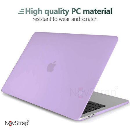 NovStrap Apple MacBook Pro M1 M2 Çip 13.3" A2338 ile Uyumlu Kılıf Sert Rubber Mat Buzlu Kapak