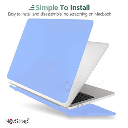 NovStrap Apple MacBook Pro M1 M2 13" A2289 A2251 A1706 A1708 A1989 A2159 2338 Uyumlu Kılıf Mat Buzlu