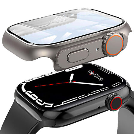 NovStrap Apple Watch Uyumlu Seri 8 7 41mm için Apple Watch Uyumlu Ultra Dönüştürücü Kasa ve Ekran Koruyucu 