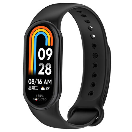 NovStrap Xiaomi Mi Band 8 Uyumlu Kordon 1-1 Tam Uyumlu Klasik Jel Silikon Miband 8 Kordon Kayış