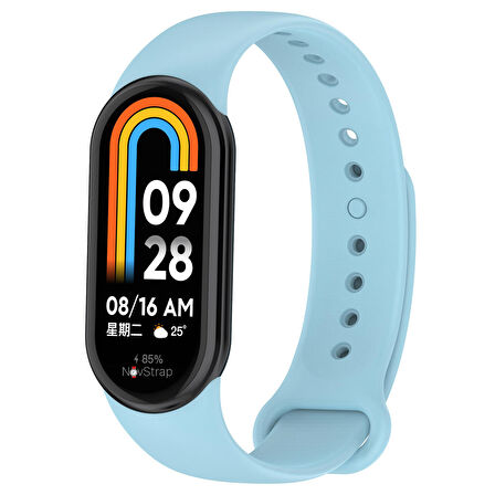 NovStrap Xiaomi Mi Band 8 Uyumlu Kordon 1-1 Tam Uyumlu Klasik Jel Silikon Miband 8 Kordon Kayış