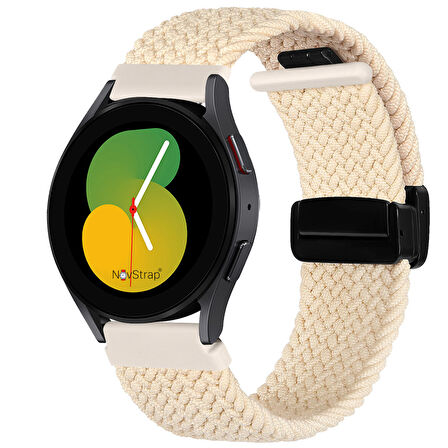 NovStrap Samsung Galaxy Watch 4 5 Pro 40 42 44 45 46 Mm Uyumlu Kordon Örgü Flexible Magnet Tokalı
