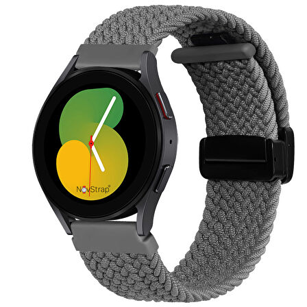 NovStrap Samsung Galaxy Watch 4 5 Pro 40 42 44 45 46 Mm Uyumlu Kordon Örgü Flexible Magnet Tokalı