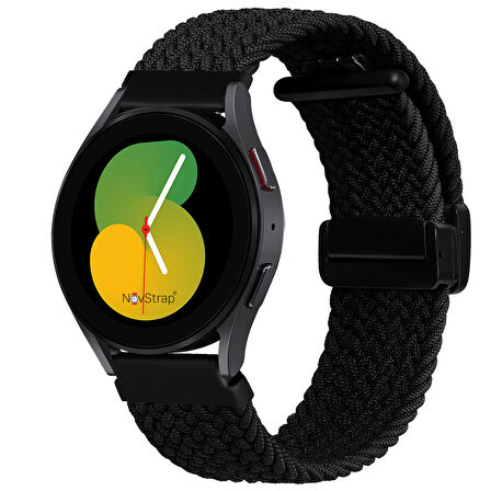 NovStrap Samsung Galaxy Watch 4 5 Pro 40 42 44 45 46 Mm Uyumlu Kordon Örgü Flexible Magnet Tokalı