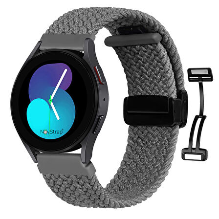 NovStrap Huawei Watch GT 2E ile Uyumlu Kordon Kayış (22mm) Flexible Örgü Magnet Tokalı Kordon