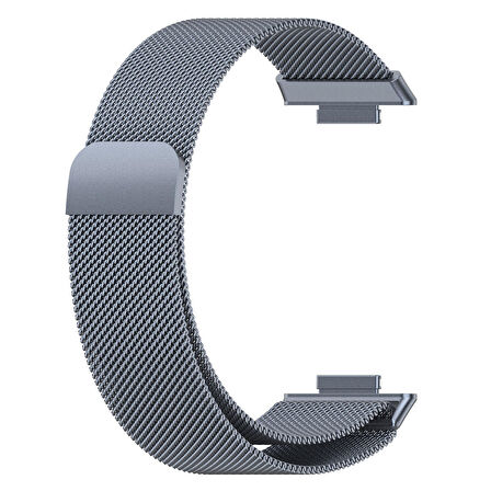 NovStrap Huawei Watch Fit 2 ile Uyumlu Kordon Kayış Metal Hasır Kordon