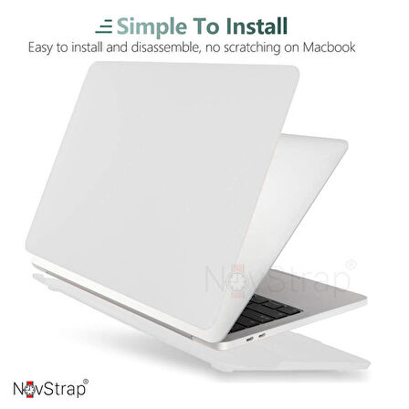 NovStrap Apple MacBook Pro 14 inç M1 M2 A2442 A2779 ile Uyumlu Kılıf Sert Rubber Mat Buzlu Kapak