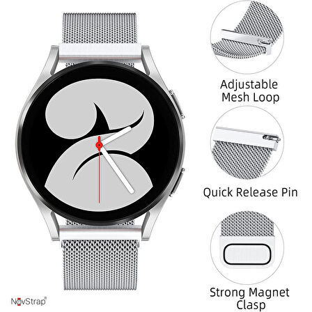 NovStrap Huawei Watch 3 4 Gt2e Gt2 Pro Gt3 Se Elite Gt3 Pro Gt4 46mm Uyumlu Kordon 22mm Metal Hasır