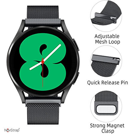 NovStrap Huawei Watch 3 4 Gt2e Gt2 Pro Gt3 Se Elite Gt3 Pro Gt4 46mm Uyumlu Kordon 22mm Metal Hasır