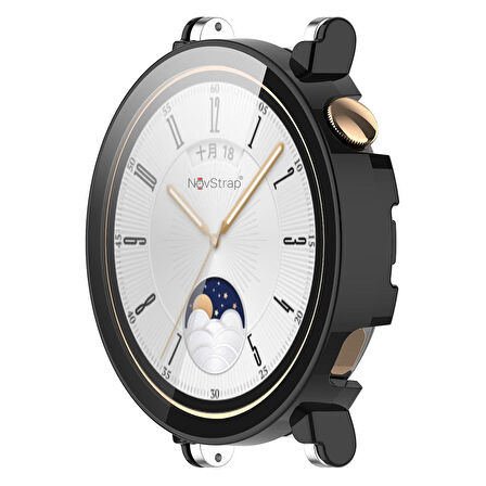 NovStrap Huawei Watch GT4 41mm ile Uyumlu Ekran Koruyucu Cam ve Kasa Koruyucu Kılıf Sert PC