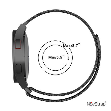 NovStrap Huawei Watch GT4 41mm ile Uyumlu Kordon (18mm Pimli) Mıknatıslı Metal Hasır Kordon Kayış