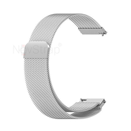 NovStrap Huawei Watch GT4 41mm ile Uyumlu Kordon (18mm Pimli) Mıknatıslı Metal Hasır Kordon Kayış