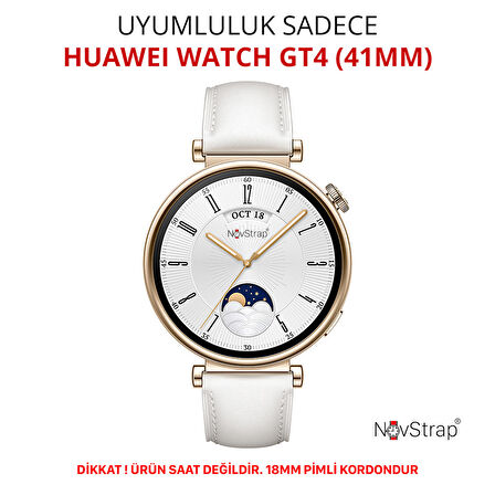 NovStrap Huawei Watch GT4 41mm ile Uyumlu Kordon (18mm Pimli) Yumuşak Jel Silikon Kordon Kayış