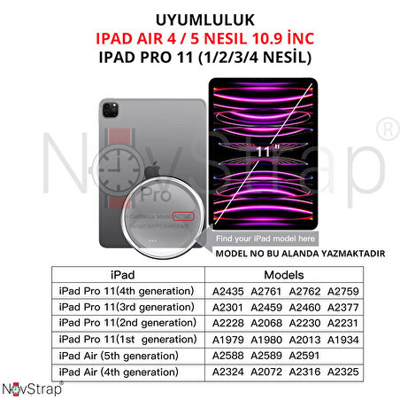 NovStrap Apple iPad Air 4/5 Nesil 10.9 inç ile Uyumlu Mıknatıslı Tak Çıkar Paper Like Ekran Koruyucu