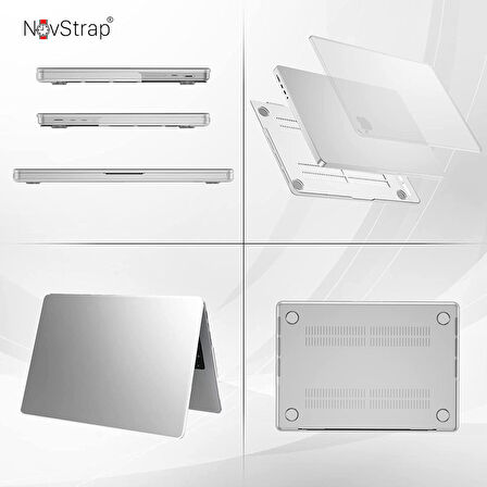 NovStrap Apple Macbook Pro 16 inç M3/M3 Pro/M3 Max A2991 ile Uyumlu Kılıf Sert Mat Buzlu Kapak