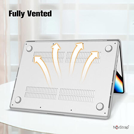 NovStrap Apple Macbook Pro 16 inç M3/M3 Pro/M3 Max A2991 ile Uyumlu Kılıf Sert Mat Buzlu Kapak