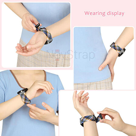 NovStrap Huawei Watch GT4 41mm ile Uyumlu Kordon (18mm Pimli) Flexible Örgü Magnet Tokalı Kayış