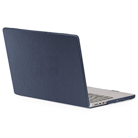 NovStrap Apple Macbook Pro 16 inç M3/M3 Pro/M3 Max A2991 ile Uyumlu Kılıf Deri Desenli Mat Kapak