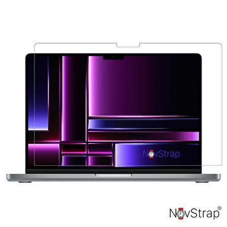 NovStrap Apple Macbook Pro 16 inç M1 M2 A2485 A2780 ile Uyumlu Simli Kılıf+Siyah Klavye Kılıfı+Film