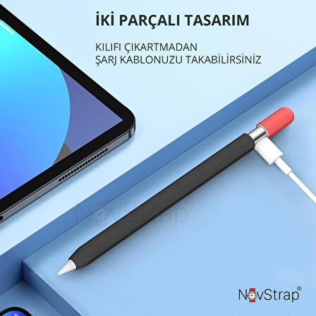 NovStrap Apple Pencil Usb-C ile Uyumlu Kılıf Apple Pencil Usb C Silikon Koruma Kılıfı