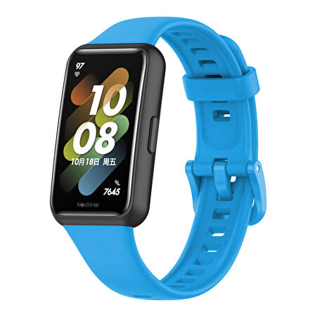 NovStrap Huawei Band 7 ile Uyumlu Kordon Tam Uyumlu Pimli Liquid Silikon Kordon Kayış