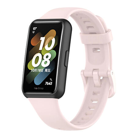 NovStrap Huawei Band 7 ile Uyumlu Kordon Tam Uyumlu Pimli Liquid Silikon Kordon Kayış