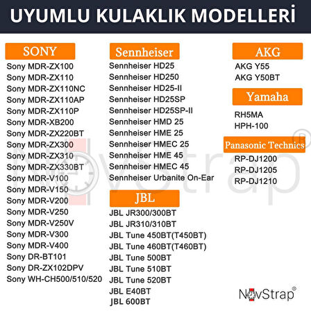 NovStrap Jbl ile Uyumlu Kulaklık Pedi Süngeri T450 T460 T500 T510 T520 T560 T600 T660 Jr300 310 T250