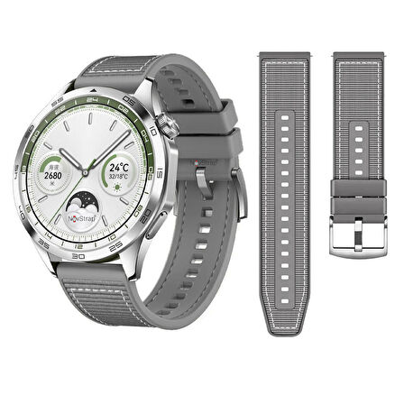 NovStrap Haylou Solar Lite-Watch 2 Pro-Ls05 ile Uyumlu Kordon Kayış (22mm) Lansman Silikon Kayış
