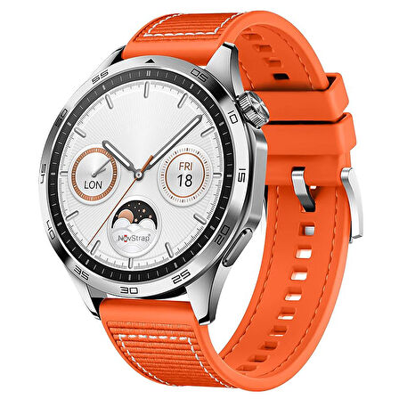 NovStrap Honor Magic Watch 2/Gs Pro 46mm/Gs3 ile Uyumlu Kordon (22mm) Lansman Silikon Kumaş Kayış