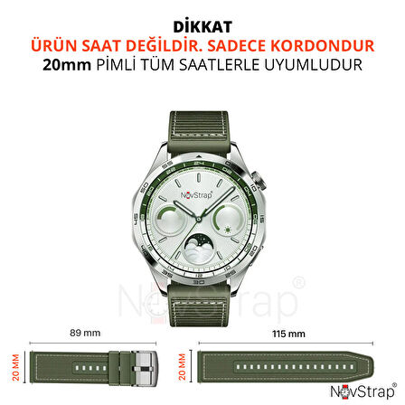 NovStrap Amazfit İle Uyumlu Gts-Gts 2-Gts2E-Gts 2 Mini-Gts 3-Gts 4 Mini Kordon (20mm) Lansman Kumaş