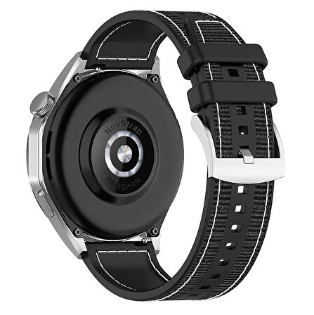 NovStrap Tcl Movetime MT42X MT46X MT43A ile Uyumlu Kordon (20mm) Lansman Kumaş Silikon Kayış