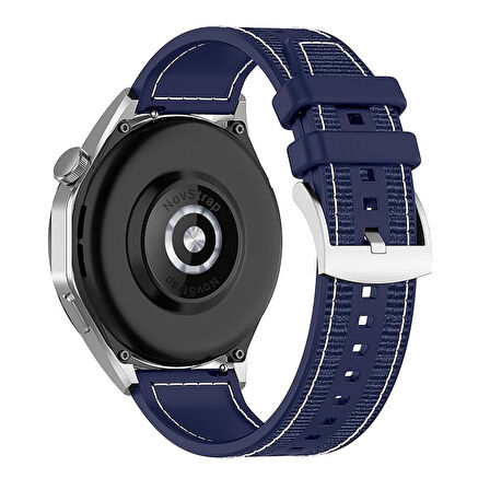 NovStrap Haylou Rs4 Plus-Rs4-Ls02 ile Uyumlu Kordon (20mm) Lansman Kumaş Silikon Çift Katman Kayış