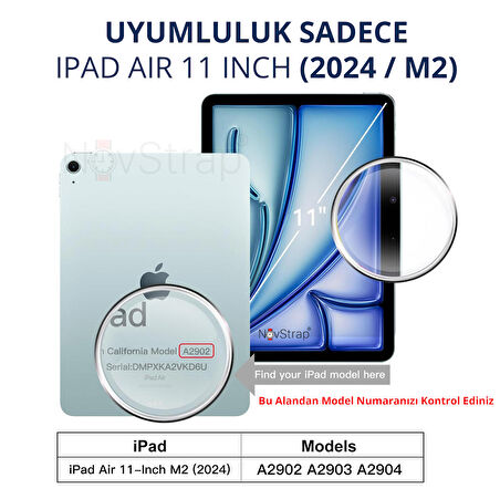 NovStrap Apple iPad Air 11 inç 6. Nesil M2 2024 ile Uyumlu Nano Esnek Cam Ekran Koruyucu A2902 A2903