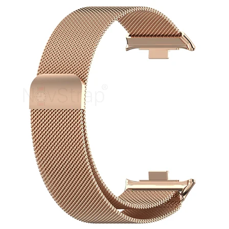 NovStrap Xiaomi Redmi Watch 4 ile Uyumlu Kordon Mıknatıslı Metal Hasır Kordon Kayış