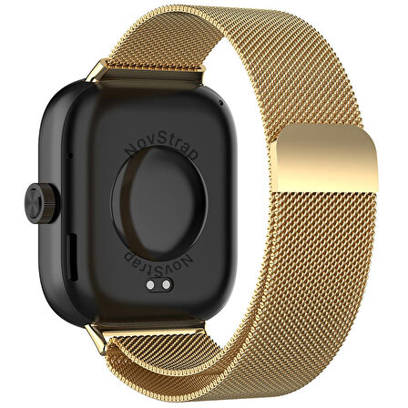 NovStrap Xiaomi Redmi Watch 4 ile Uyumlu Kordon Mıknatıslı Metal Hasır Kordon Kayış